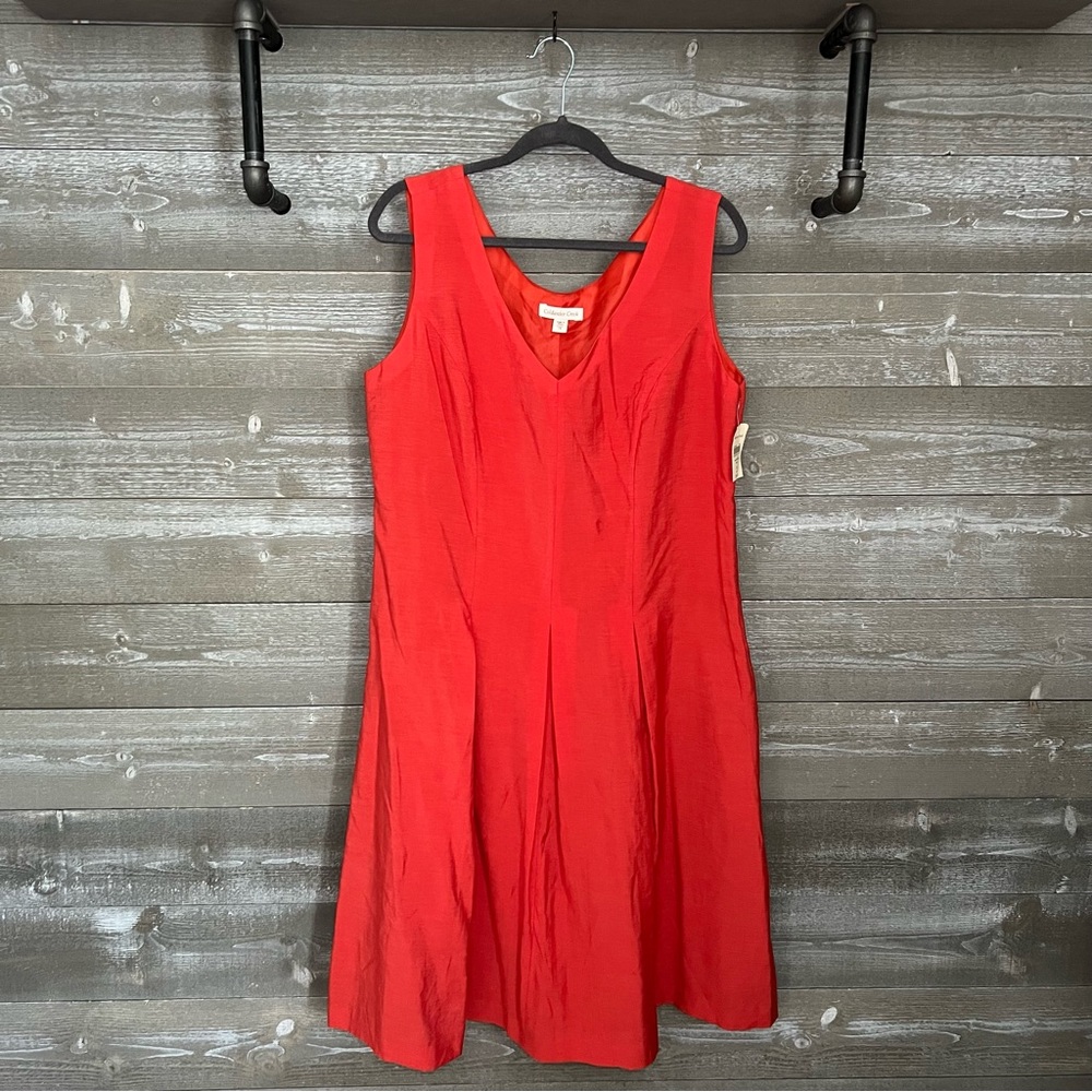 Coldwater Creek | Dark Orange Textured A-Line Dress Size 16 NWT